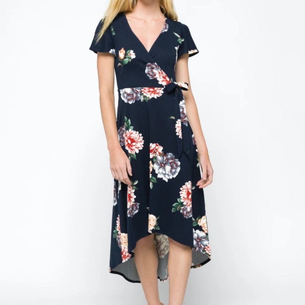 FORTUNE + IVY Irene Faux Wrap Maxi Dress